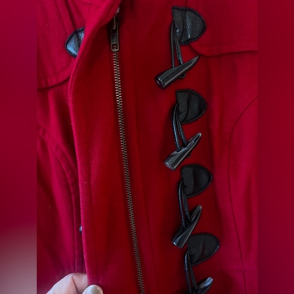 Tulle toggle coat in Red - Picture 3 of 9